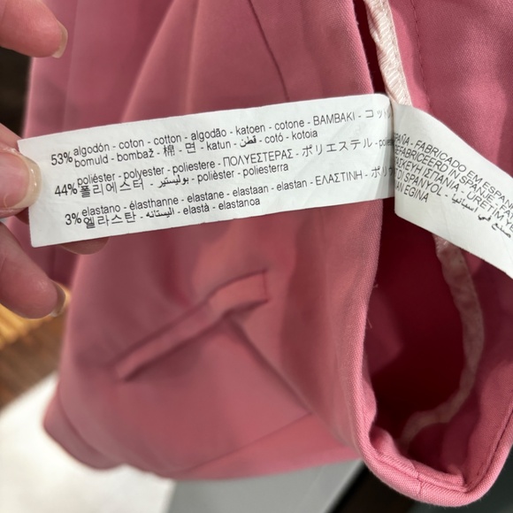 Zara High Waist Scalloped Hem Shorts - Dusty Pink Size S - Picture 7 of 7